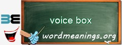 WordMeaning blackboard for voice box